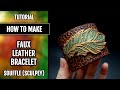 Polymer clay tutorial: Faux Leather Bracelet with Sculpey Souffle - Flexible and Durable!