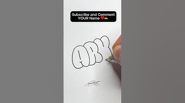 ✍🏻💥HOW TO DRAW BUBBLE LETTERS - Ary (Easy Tutorial) #shorts