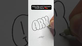 ✍🏻💥HOW TO DRAW BUBBLE LETTERS - Ary (Easy Tutorial) #shorts