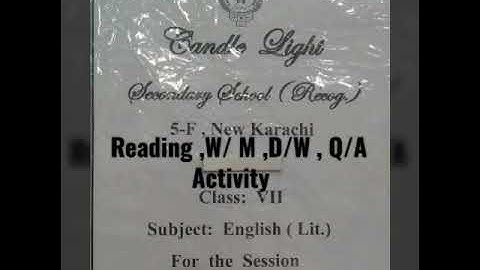 Class 7 English lit lecture 4 week 5