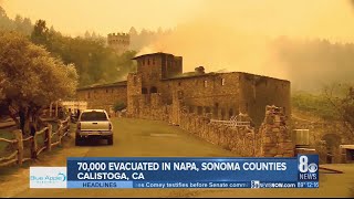 70,000 people evacuated in Napa, Sonoma counties as wildfires rage