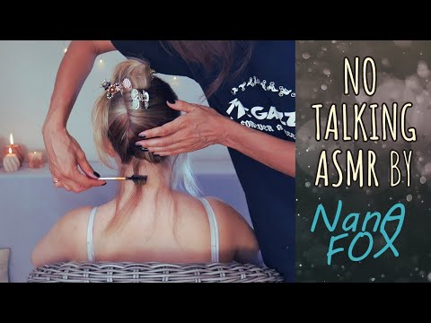 ASMR Ultimate Relaxation: Hair Brushing, Back Massage, and Makeup Brushing - No talking
