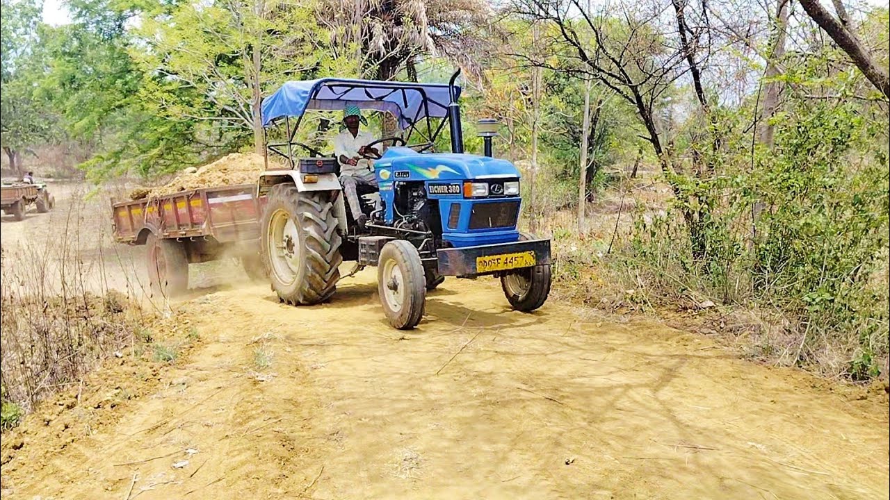 EICHER 380 JCB Loding Fully Loaded Trolley JCB Vs TEREX Machine 