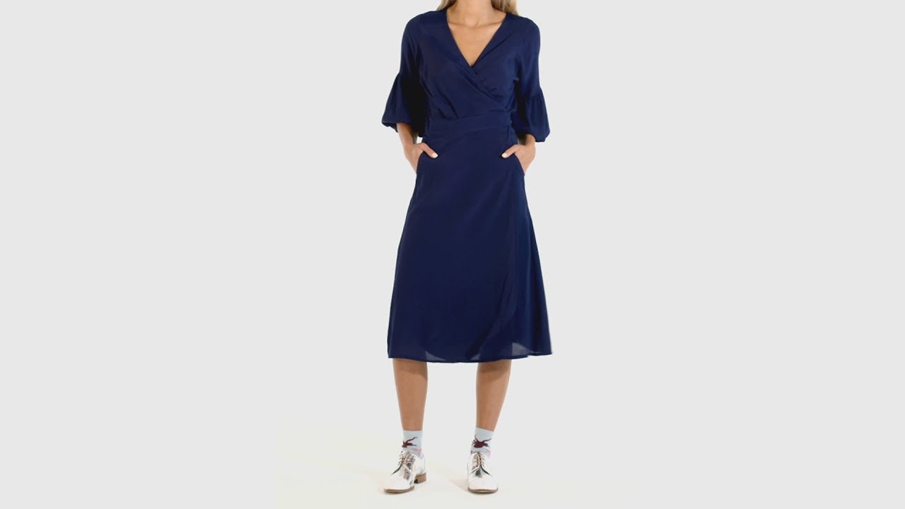 Winter Wrap Dress in Classic Navy