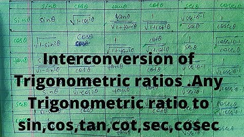 Interconversion of Trigonometric ratios |convert each of 6 T-ratios into one another | very easily
