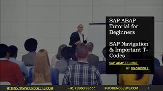 SAP ABAP Online Training | Tutorial for Beginners | SAP Navigation & Important T-Codes