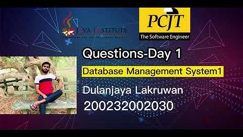 Data Base Task 03 |Create Tables Using Customized Databases | 1st Year | Java Institute | Dulanjaya