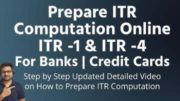 ITR Computation Download Kaise Kare | Income Tax Computation Format for ITR 1 and ITR 4 New Portal