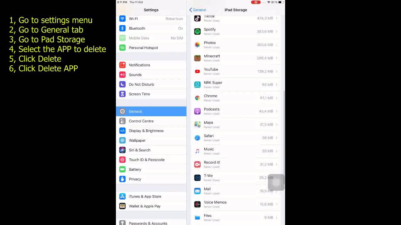 How To Remove An APP From The IPAD YouTube