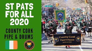 County Cork Pipe &amp; Drums at St Pats For All parade 2020