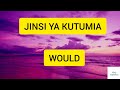 Jifunze Kiingereza : Jinsi ya kutumia WOULD