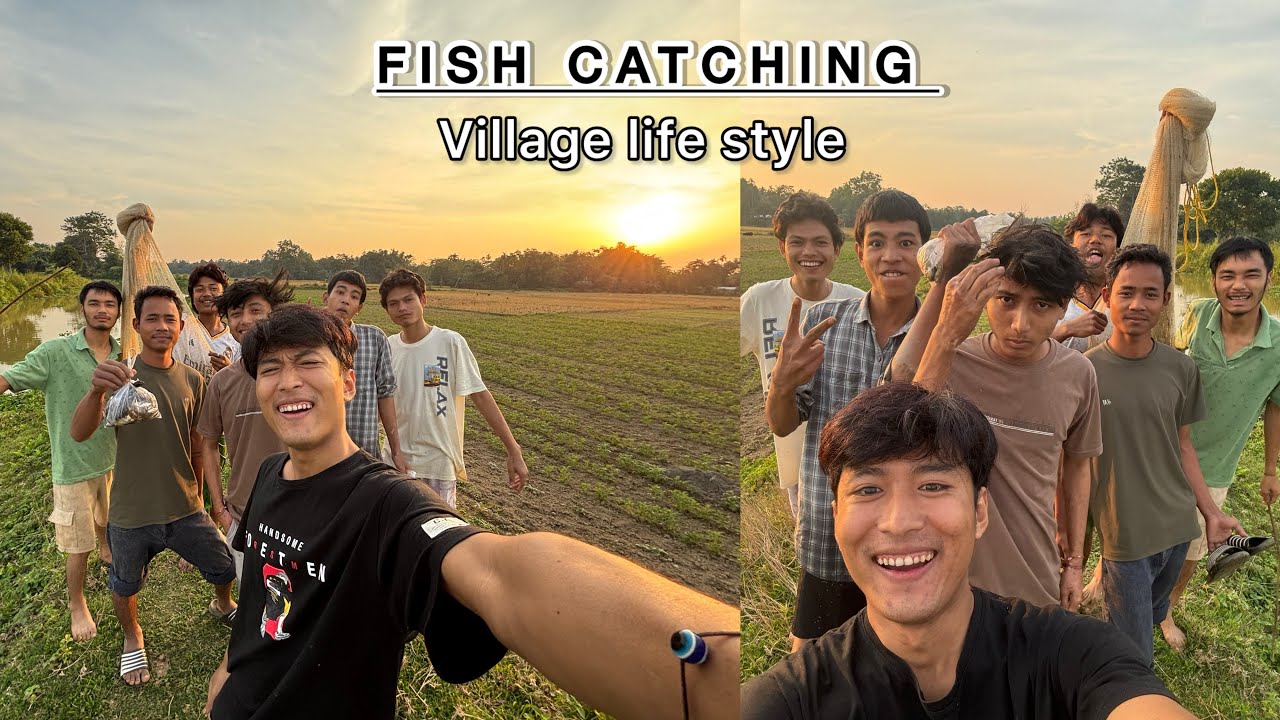 Catching fish with village friends// village life style// @Holibrother 