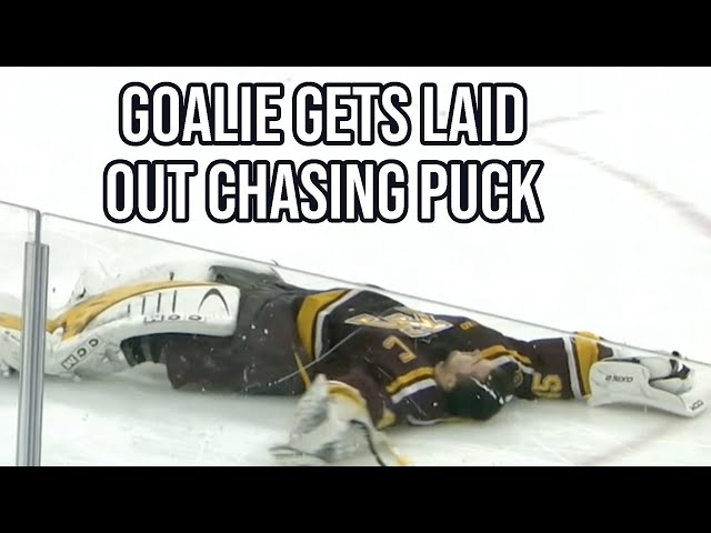 Minnesota goalie gets leveled, a breakdown