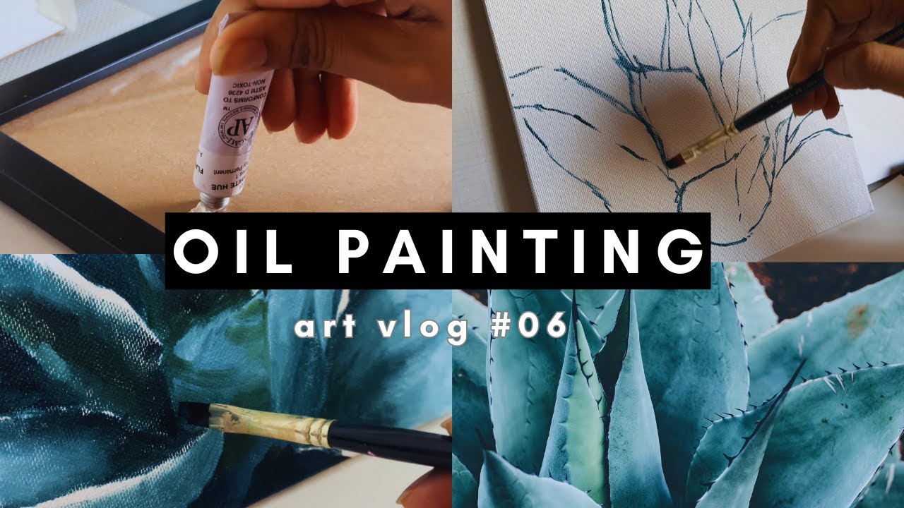 I tried Oil Painting for the First Time I Art Vlog - YouTube