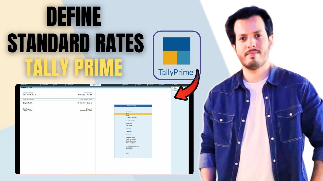 Defining Standard Rates in Tally Prime