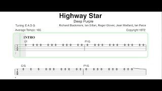 Deep Purple - Highway Star  Original isolated bass track + tab chords