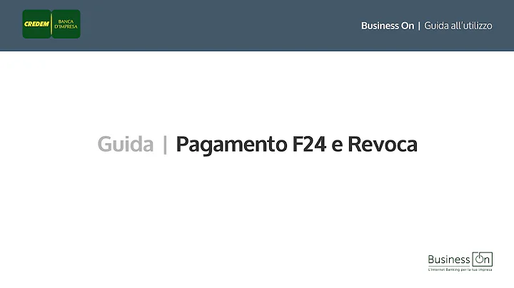 Credem Business On - Pagamento F24 e Revoca