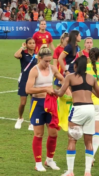 ALEXIA PUTELLAS 🤝KEROLIN NICOLI jersey swap 🇧🇷🇪🇸 #paris2024