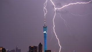 Spectacular footage of lightning over canton tower| cctv english