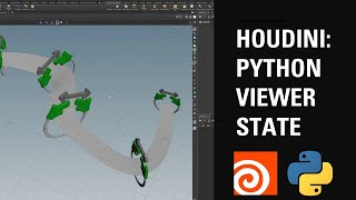 Houdini: Python Viewer State - Interactive curve point rotation and scaling - Tutorial