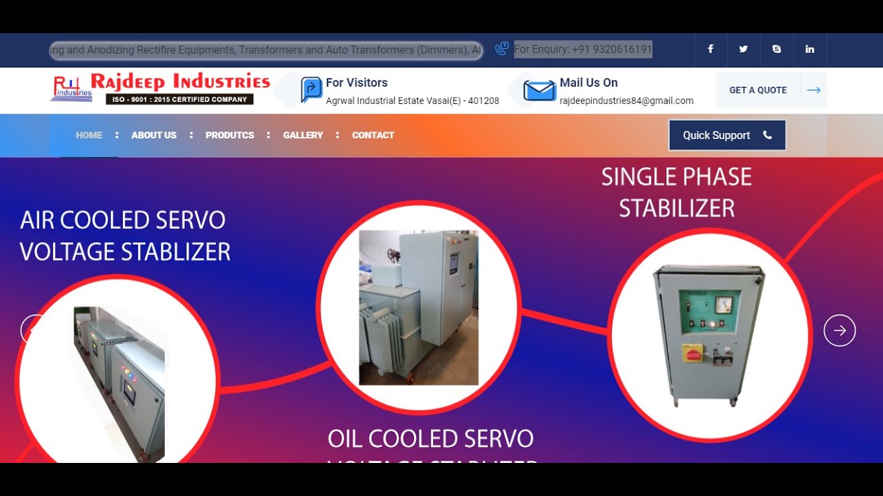 Rajdeep Industries | Heating Transformers | Rectifier | Stablizer Manufacturers Vasai Mumbai India