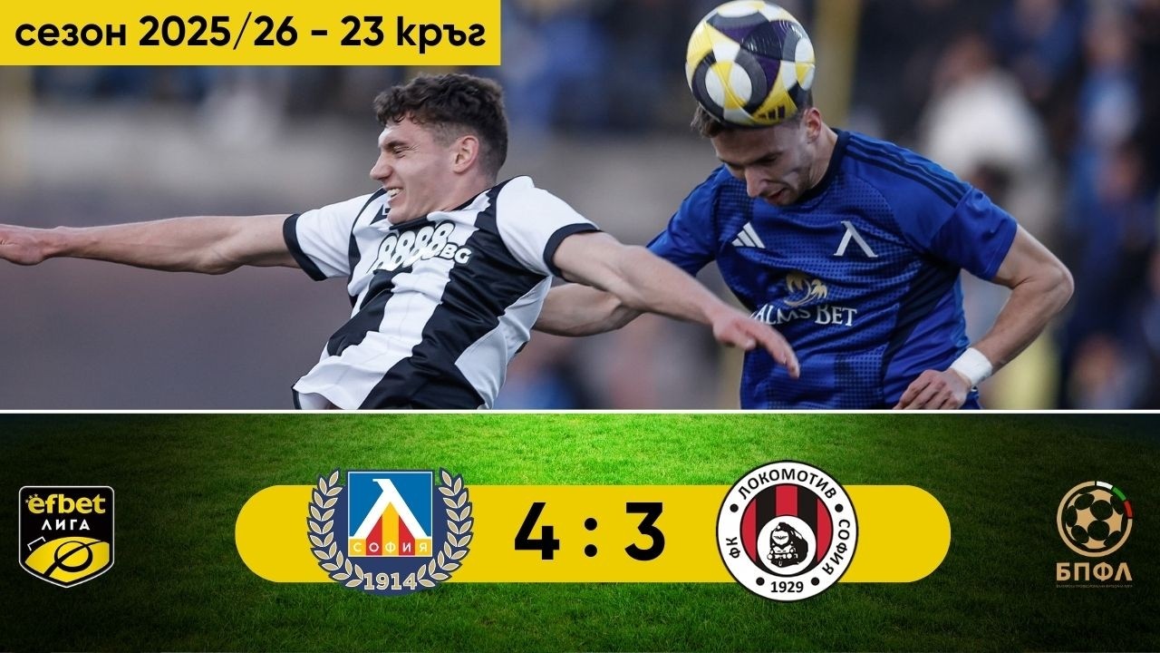 Левски - Локомотив София 4:3 (23 кръг, efbet Лига, сезон 2025/26)