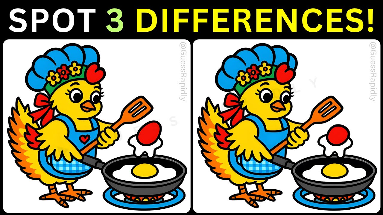 🎨Найди три отличия, развивай свой интеллект🧠【#388 Игра-головоломка «Найди 3 отличия»】