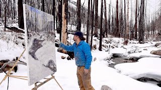 Plein Air Painting: Turner Vinson Snowy Creek  Montana