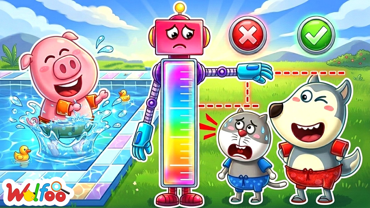 Height Check for the Pool Ride? - Safety Rules in the Pool with Wolfoo | Wolfoo Cartoon for Kids