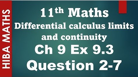 11th maths chapter 9 limits and continuity exercise 9.3 question 2-7 tn syllabus