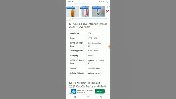 NTA NEET UG Result date 2021