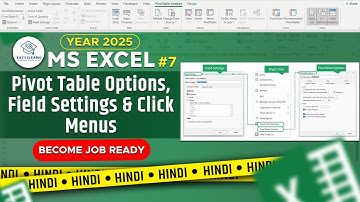 Pivot Table Options, Field Settings & Click Menus | Pivot Table In Excel