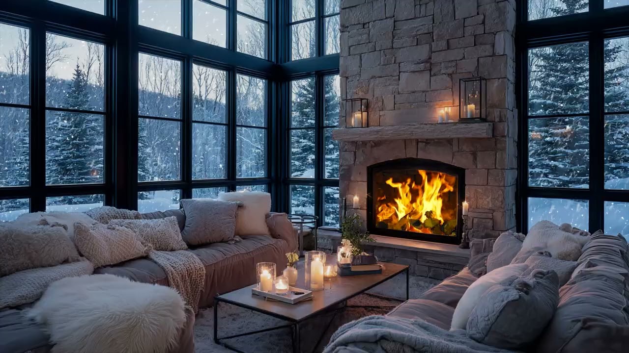 Snow falls softly outside ❄️ while you rest under blankets in a warm quiet room tonight.