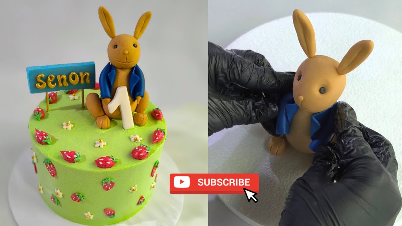 Peter rabbit Topper Tutorial | Decorating video | 1st birthday cake ...