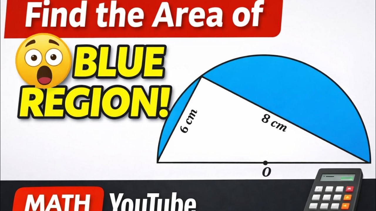 Can You Solve This? Finding the Area of the Blue Region! 😲