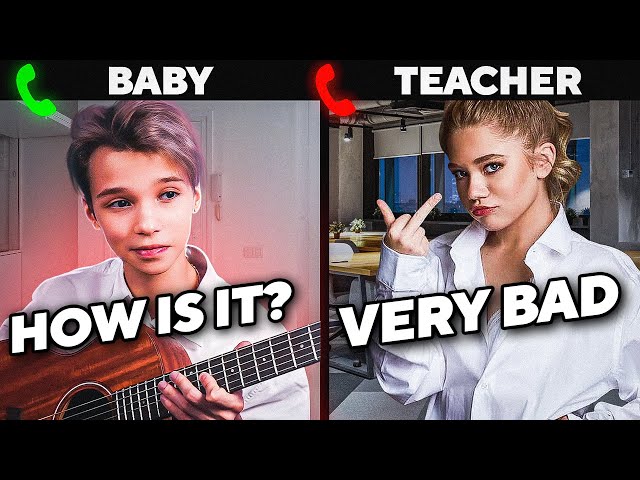 BABY VIRTUOSO pretends to be a BEGINNGER on LESSON | BEST REACTIONS OF ALL TIME class=