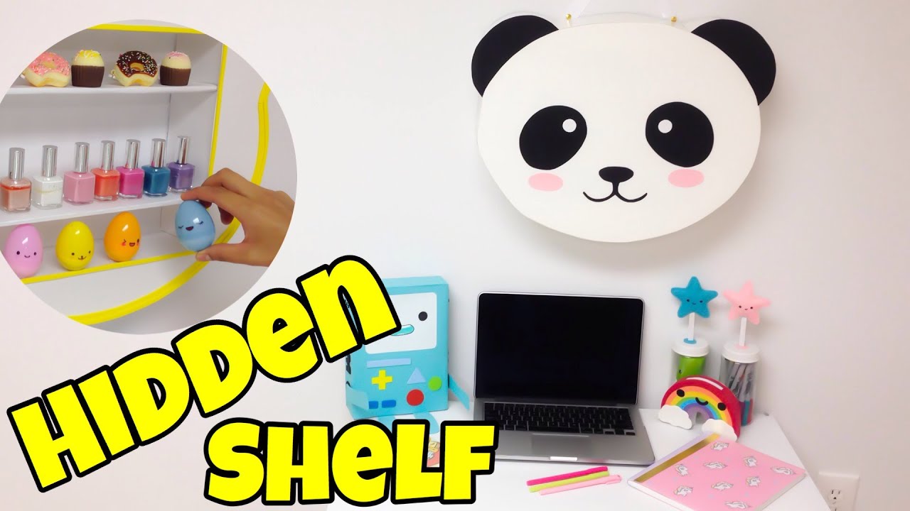 Hidden shelf(kawaii crafts)EASY DIY room decor ideas - YouTube