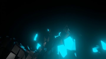 3D Neon Cyan Lights Digital Landscape - Free HD Background