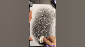 [ASMR] Drawing Luffy Gear 5 with graphite powder - One Piece #shorts