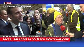 Colère des agriculteurs : "Emmanuel Macron se fout de notre gueule", s'agace un agriculteur au salon