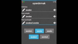 düzensiz fiiller. English irregular verbs. Turkish translation. App IrregularVerbsDragunkin. screenshot 4