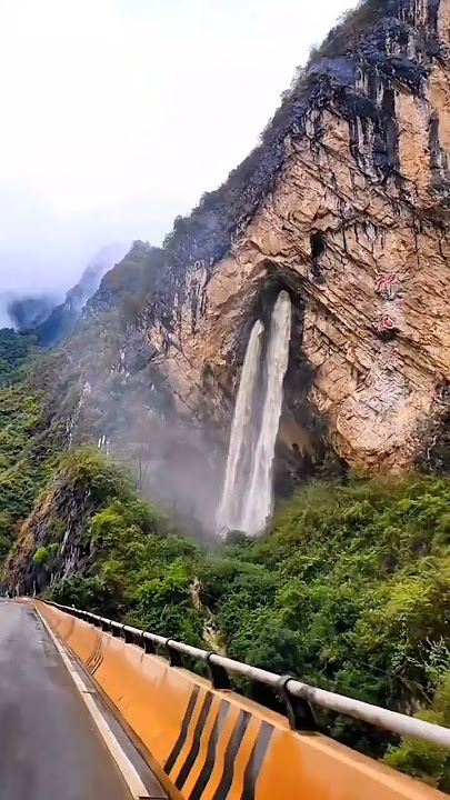 Epic Waterfall View Through the Mountains | Driving in China