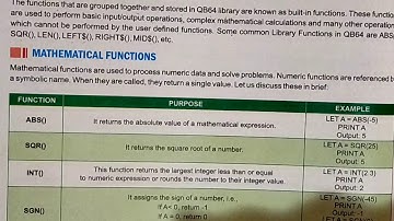 Class 7 || Functions In QB64 || Introduction and types of functions.