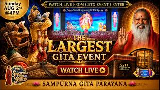 LIVE: Thousands Chant the Entire Holy Gītā | Guru Pūrṇima & Gītā Utsav 2026 | Aug 2 at 4 PM CDT