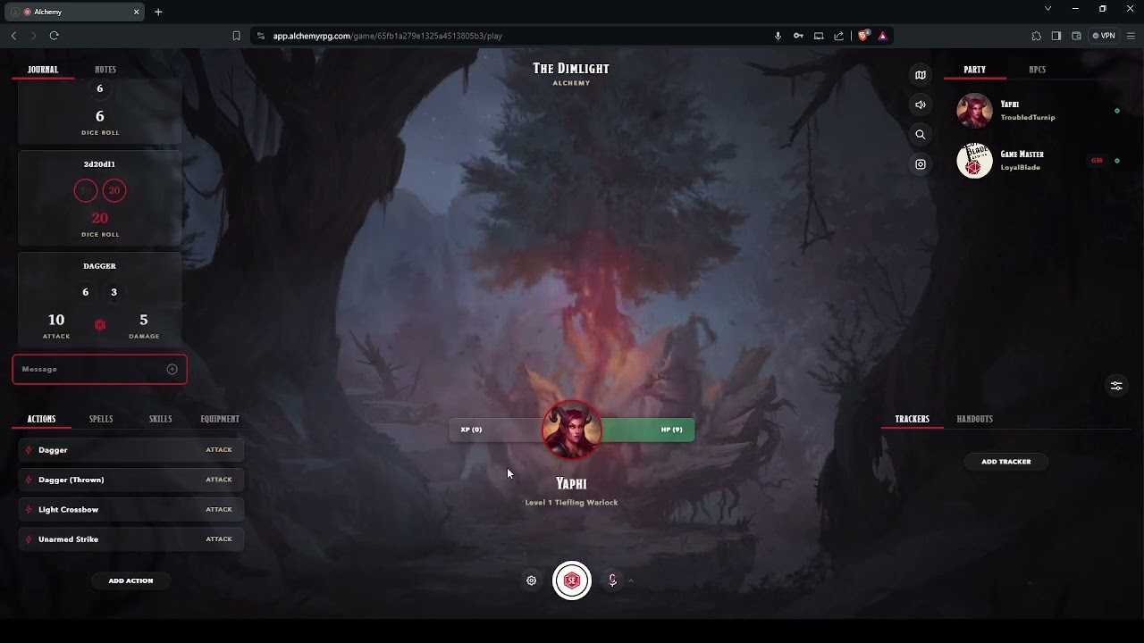 Alchemy VTT Quickstart Guide