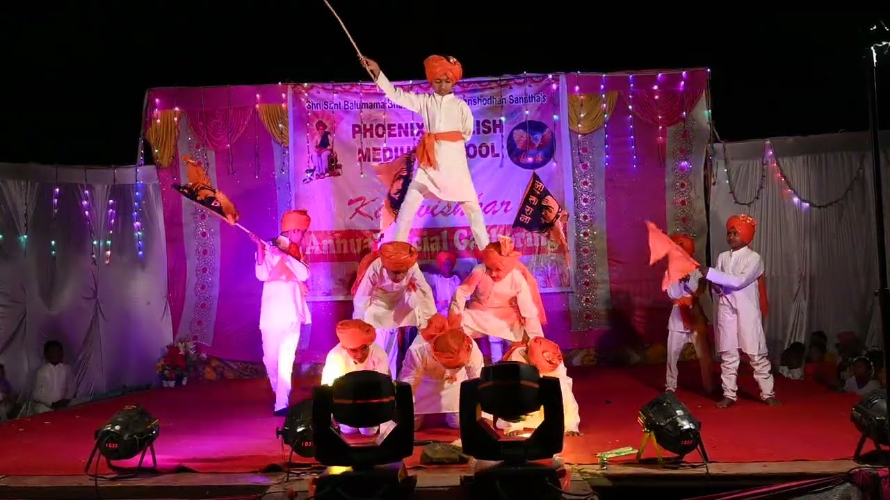 गॅदरिंग मध्ये रंगलेला शिवजयंतीचा माहोल | Shivaji Maharaj Song#longvideo #school #annualfunction 