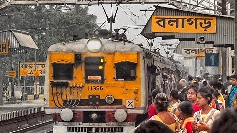 Over Crowded Passenger Packed Katwa-Howrah Galloping EMU Local Arrive & Depart Balagarh Station | ER