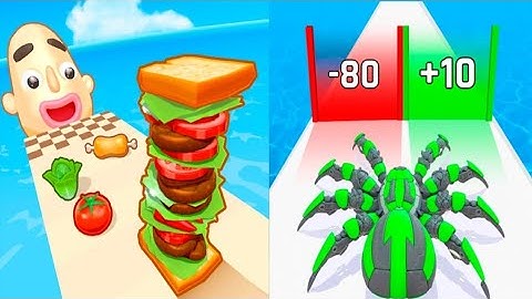 Sandwich Runner VS Anti Spider Run All Levels Speed Run Gameplay Android iOS Ep1