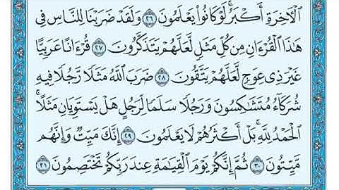 سورة الزمر مكتوبة ماهر المعيقلي (بدون إعلانات)