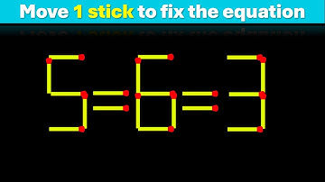 Fix This Equation by Moving Just One Stick – Brain Teaser! - #matchstickpuzzle